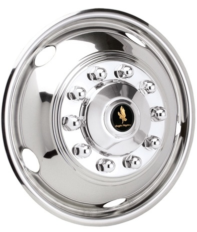 JD22105-FS 22.5 10 LUG 5HH wheel cover wheel
        simulator chrome stainless steel liners hubcaps