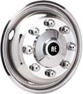 stainless steel wheel simulator wheel covers and
            hubcaps for 22.5 truck, bus and RV wheels.