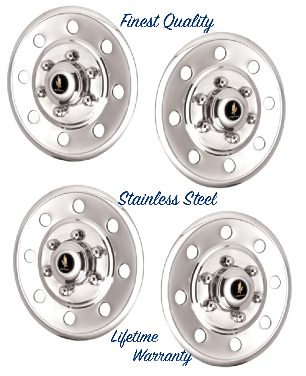 15" stainless steel wheel cover hubcaps for cars,
            trucks, trailers and vans